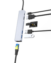 Laser USB-C 7 Port Hub with HDMI and Ethernet
