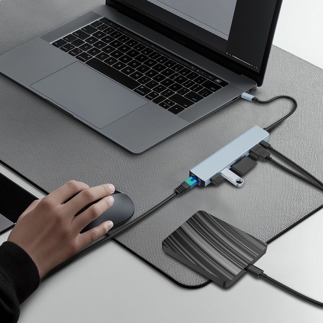 Laser USB-C 7 Port Hub with HDMI and Ethernet