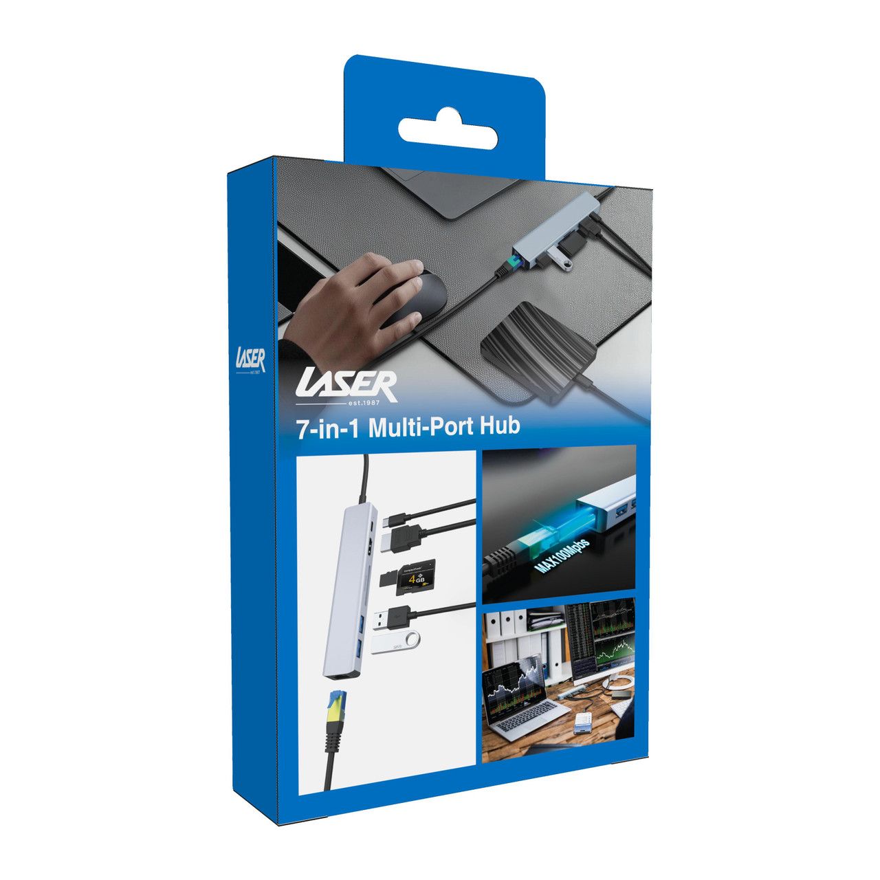 Laser USB-C 7 Port Hub with HDMI and Ethernet