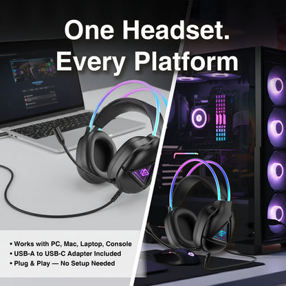 Laser RGB Infinity Wired Gaming Headphones V1031-PC-WHIFBK-488