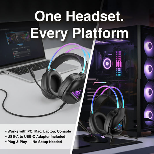 Laser RGB Infinity Wired Gaming Headphones V1031-PC-WHIFBK-488