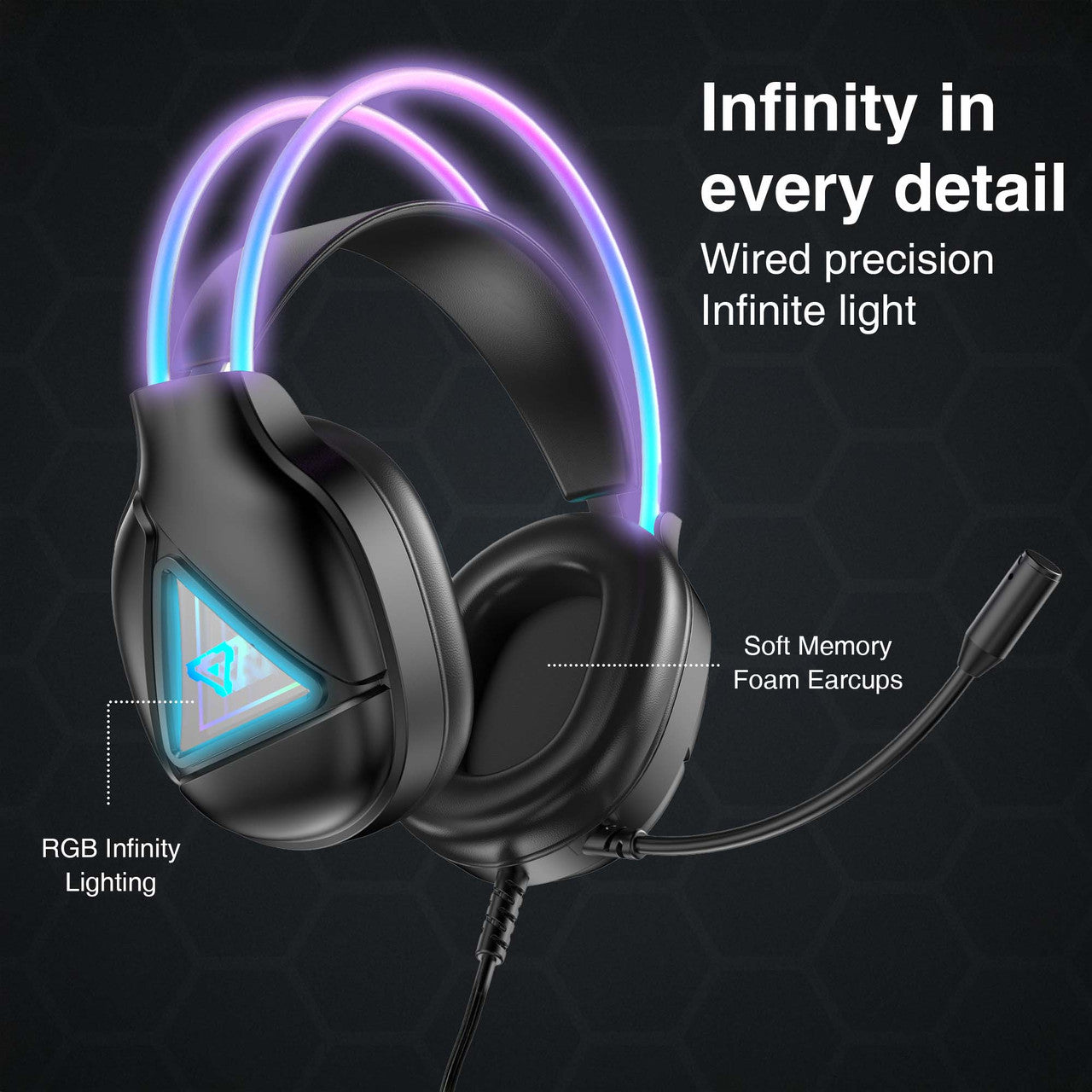 Laser RGB Infinity Wired Gaming Headphones V1031-PC-WHIFBK-488