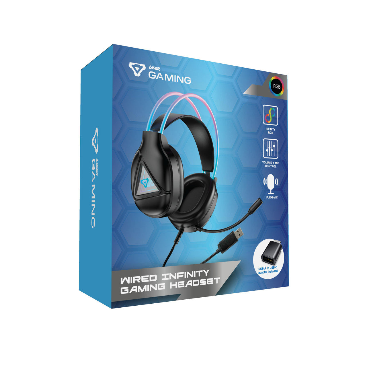 Laser RGB Infinity Wired Gaming Headphones V1031-PC-WHIFBK-488