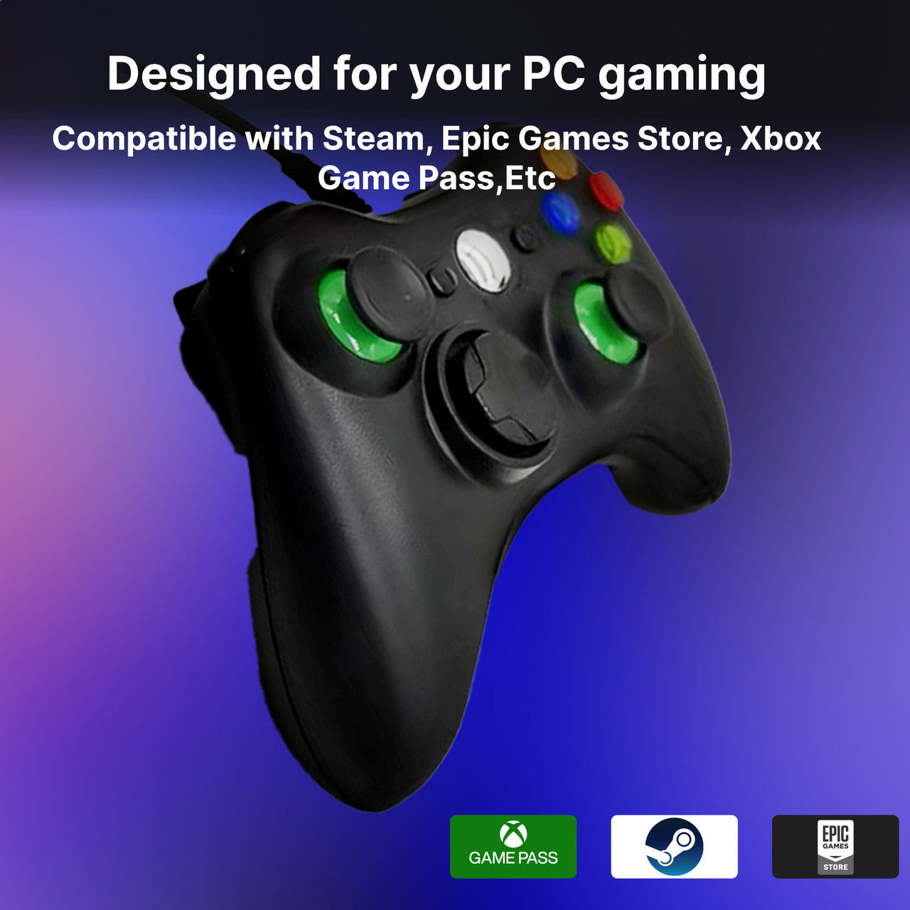 Laser Gaming Wired PC Controller - Black V1031-PCO-AGAMEC-BK