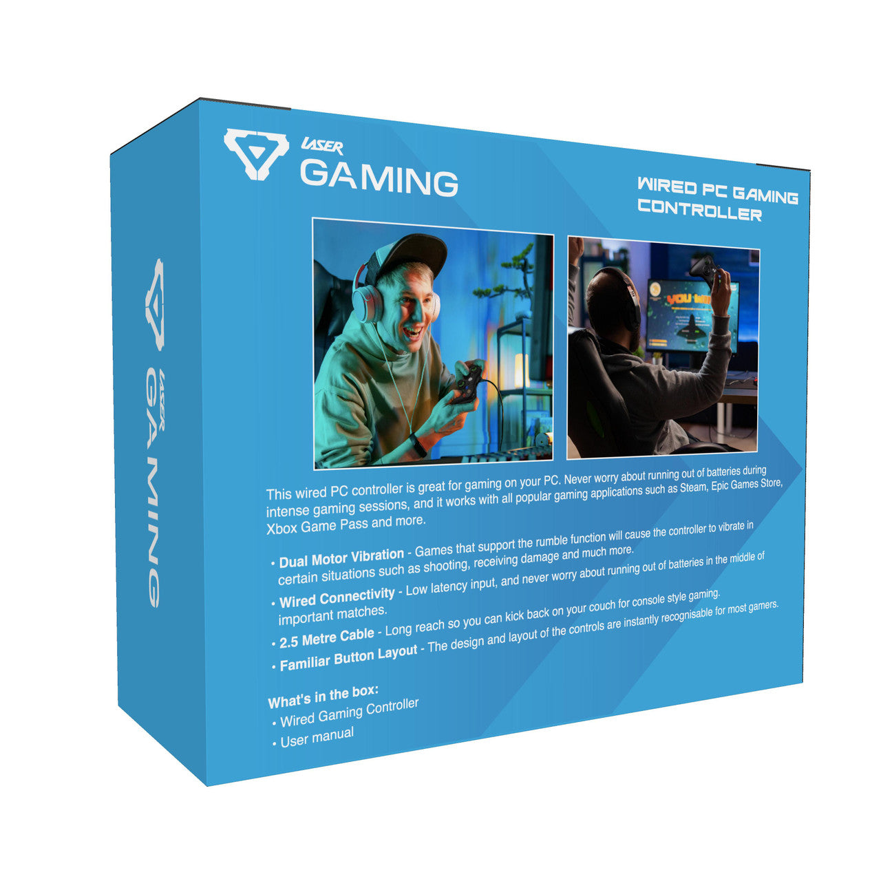 Laser Gaming Wired PC Controller - Black V1031-PCO-AGAMEC-BK