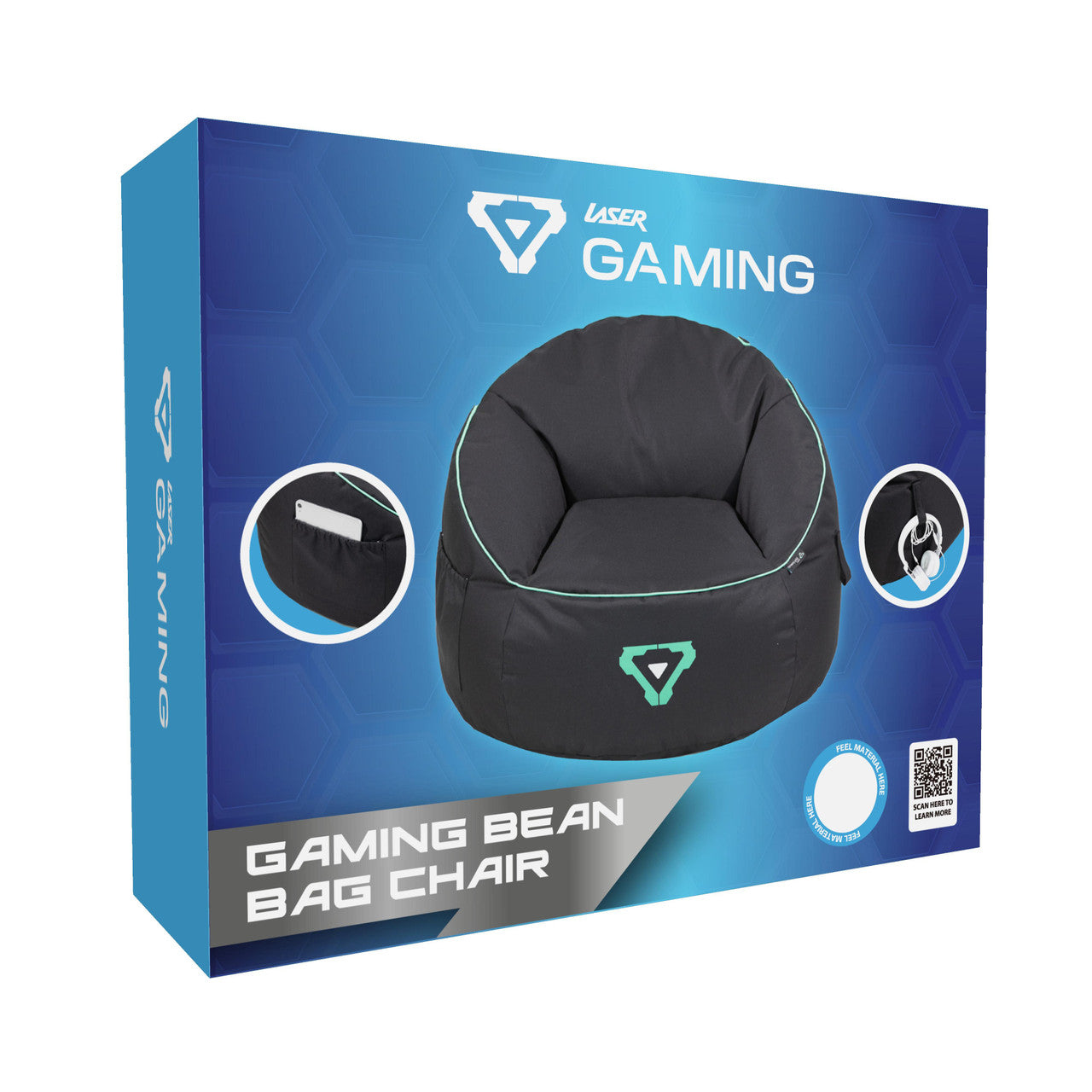 Laser Gaming Bean Bag with Pocket & Headphone Strap V1031-PCO-TUBEB-555