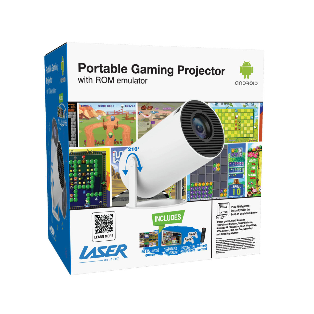 Laser Smart Projector 50 Games Two Controllers V1031-PJ-GH801W-151
