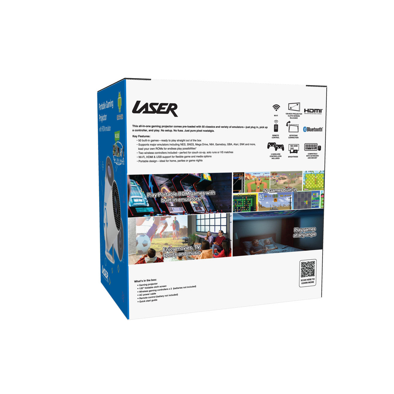 Laser Smart Projector 50 Games Two Controllers V1031-PJ-GH801W-151