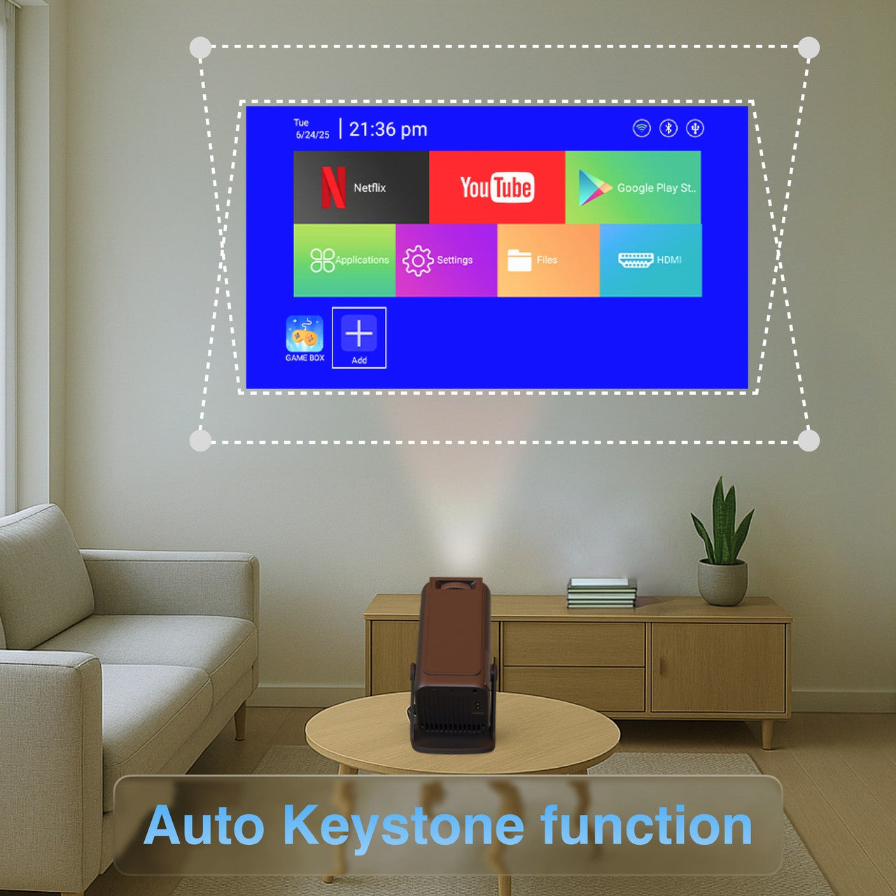 Smart Gaming Projector with 80 Games Dual Controllers V1031-PJ-GH803B-168