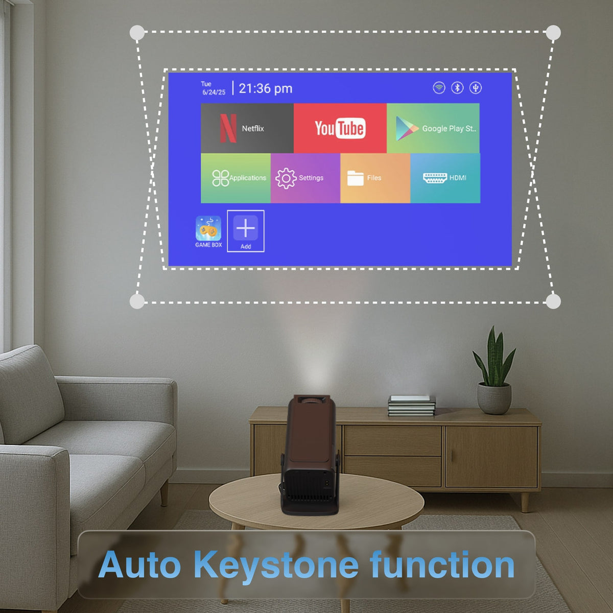 Smart Gaming Projector with 80 Games Dual Controllers V1031-PJ-GH803B-168