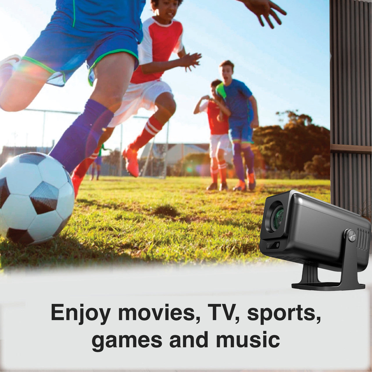 Laser 1080p Android Multi-Angle LED Projector Black V1031-PJ-TUFHA3-065
