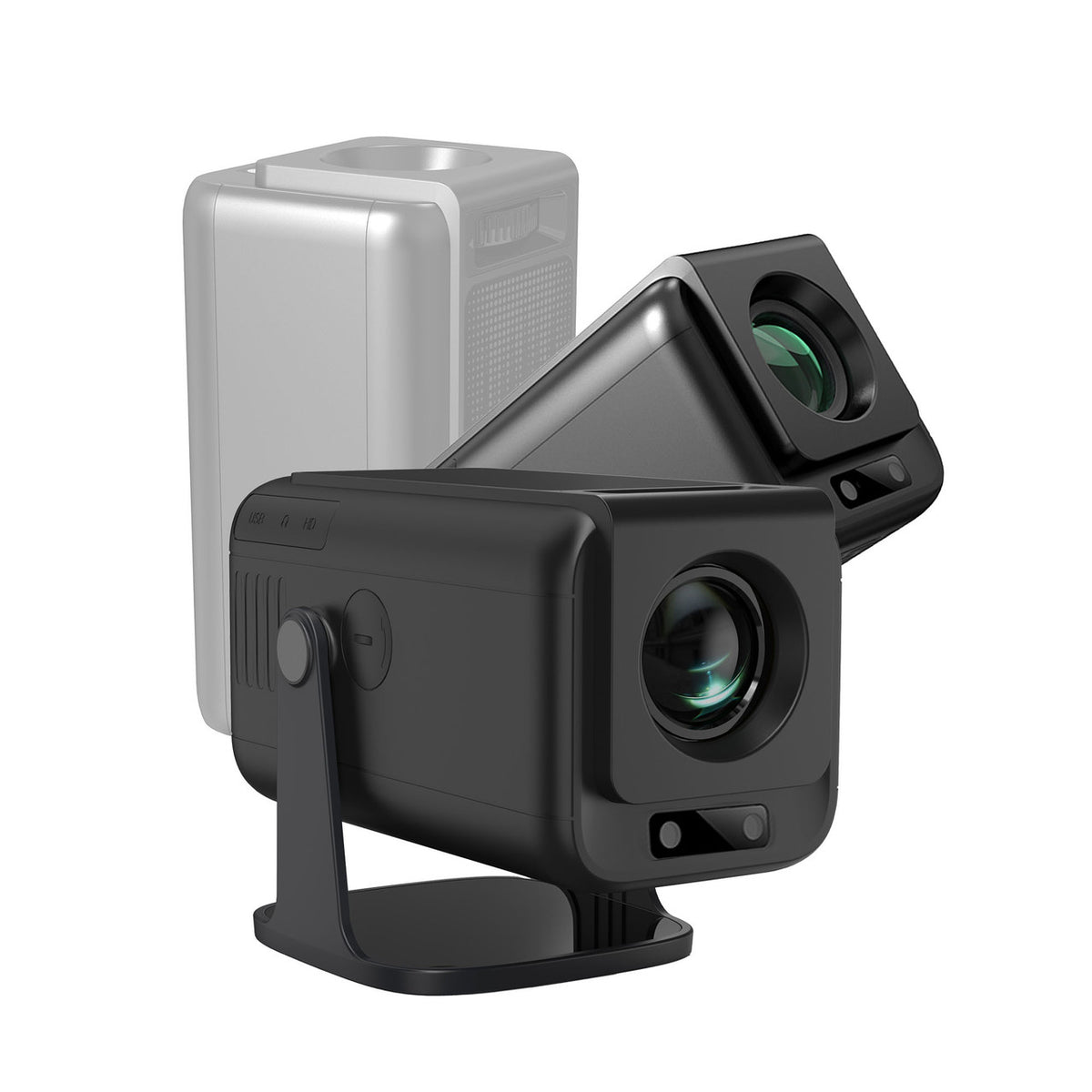 Laser 1080p Android Multi-Angle LED Projector Black V1031-PJ-TUFHA3-065