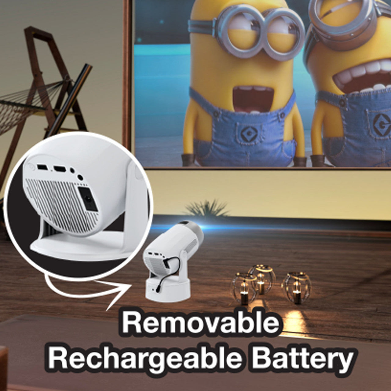 Laser Android LED Projector with Battery 1080p V1031-PJ-TUFHA5-072