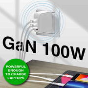 Laser 100W GaN USB-C and USB-A Wall Charger V1031-PW-100WWC-446