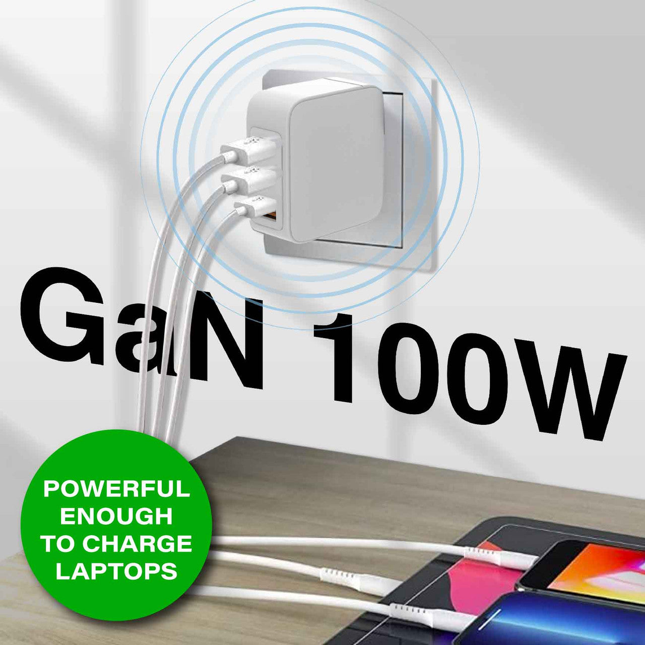 Laser 100W GaN USB-C and USB-A Wall Charger V1031-PW-100WWC-446