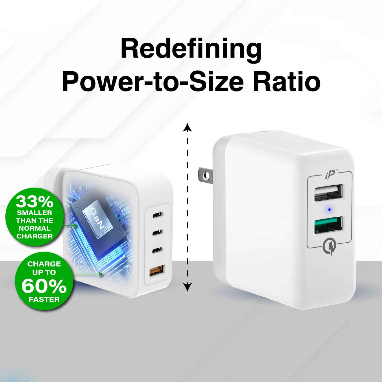 Laser 100W GaN USB-C and USB-A Wall Charger V1031-PW-100WWC-446