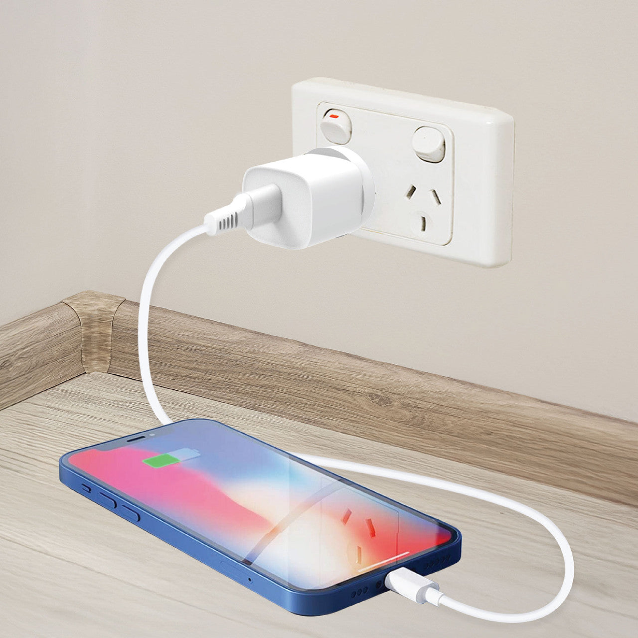 Laser USB-A 18W QC3 Wall Charger White V1031-PW-18WCA-713