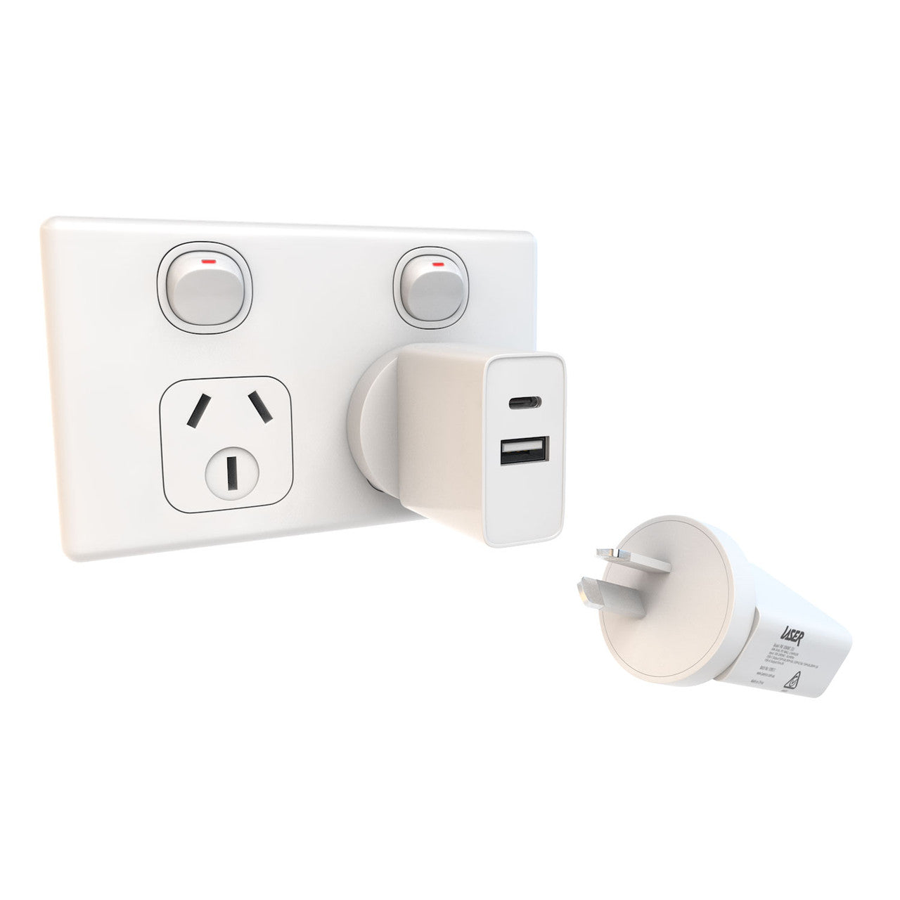 Laser ChargeCore USB-C 30W Dual PD Wall charger V1031-PW-30WWC-DU