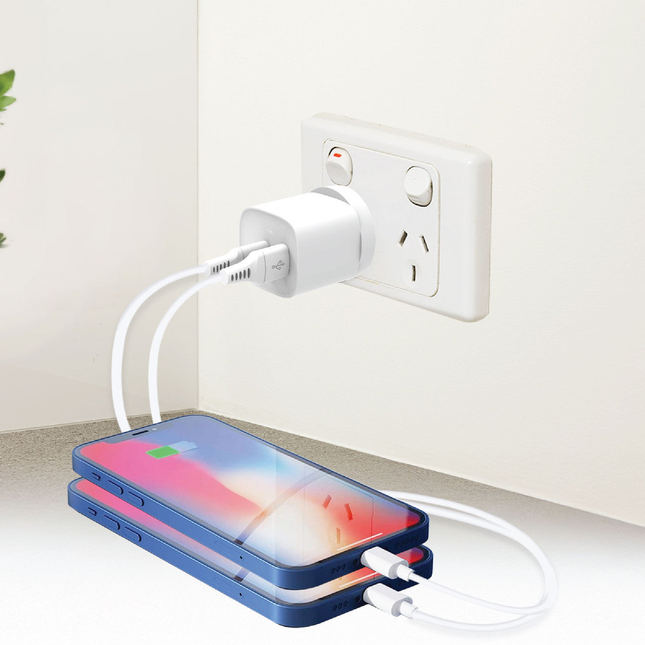 Laser Dual Port 45W USB Wall Charger White V1031-PW-45WAC-720