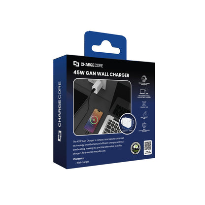 Laser ChargeCore 45W PD GaN USB-C Wall Charger V1031-PW-45WWC-136