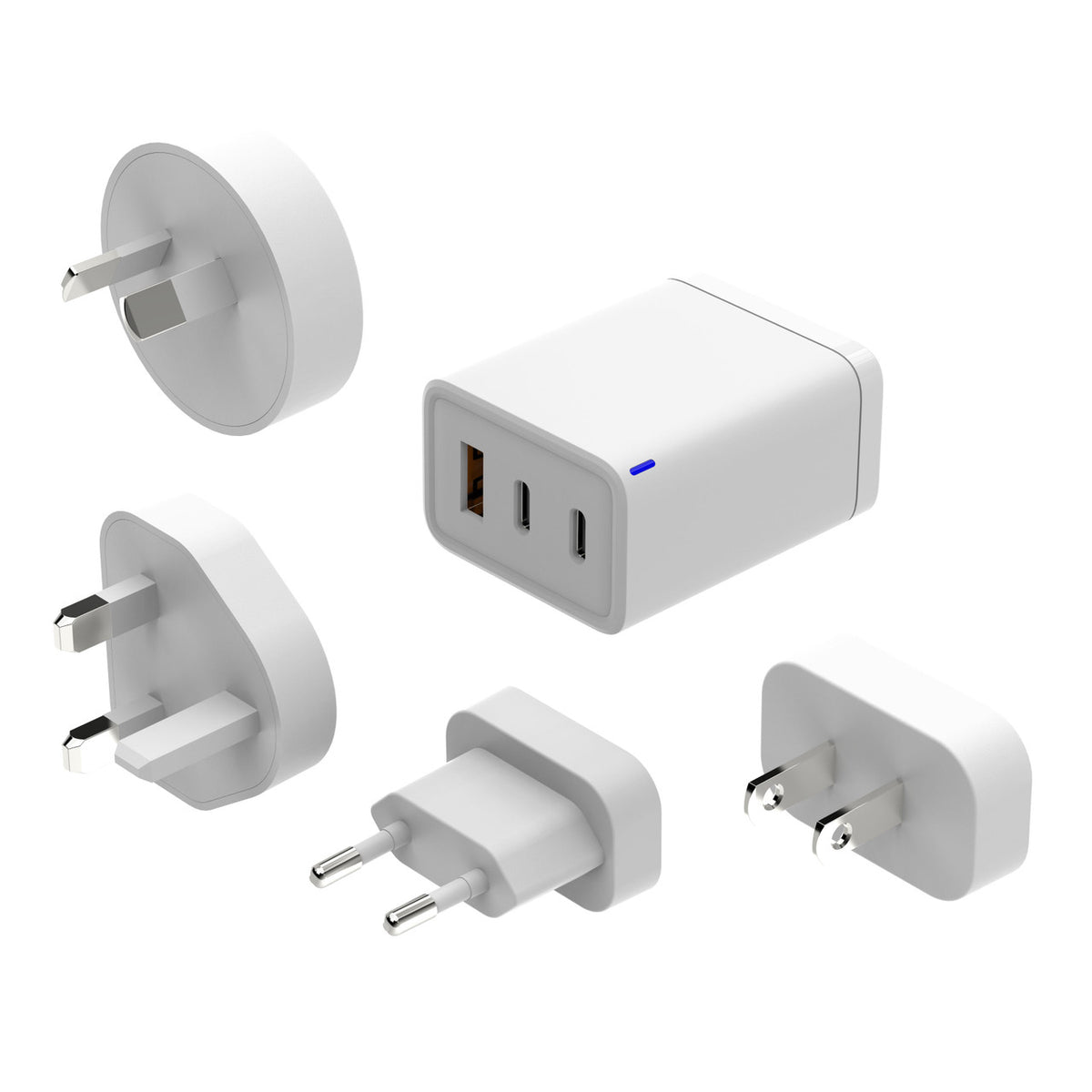 Laser 65W GaN Travel Charger with 4 Adaptors V1031-PW-65U1WH-785