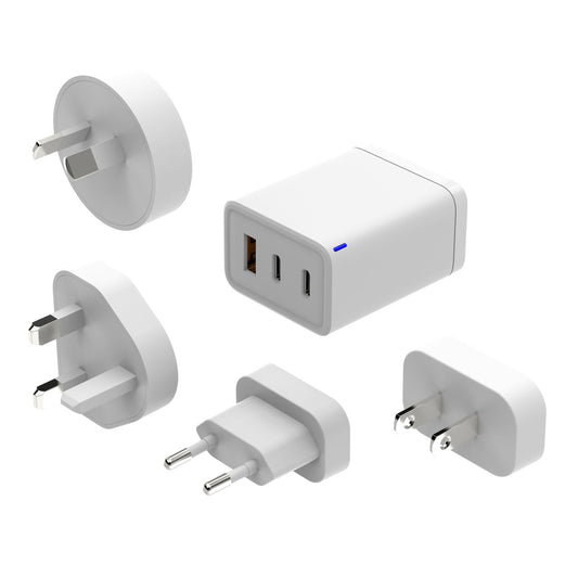 Laser 65W GaN Travel Charger with 4 Adaptors V1031-PW-65U1WH-785