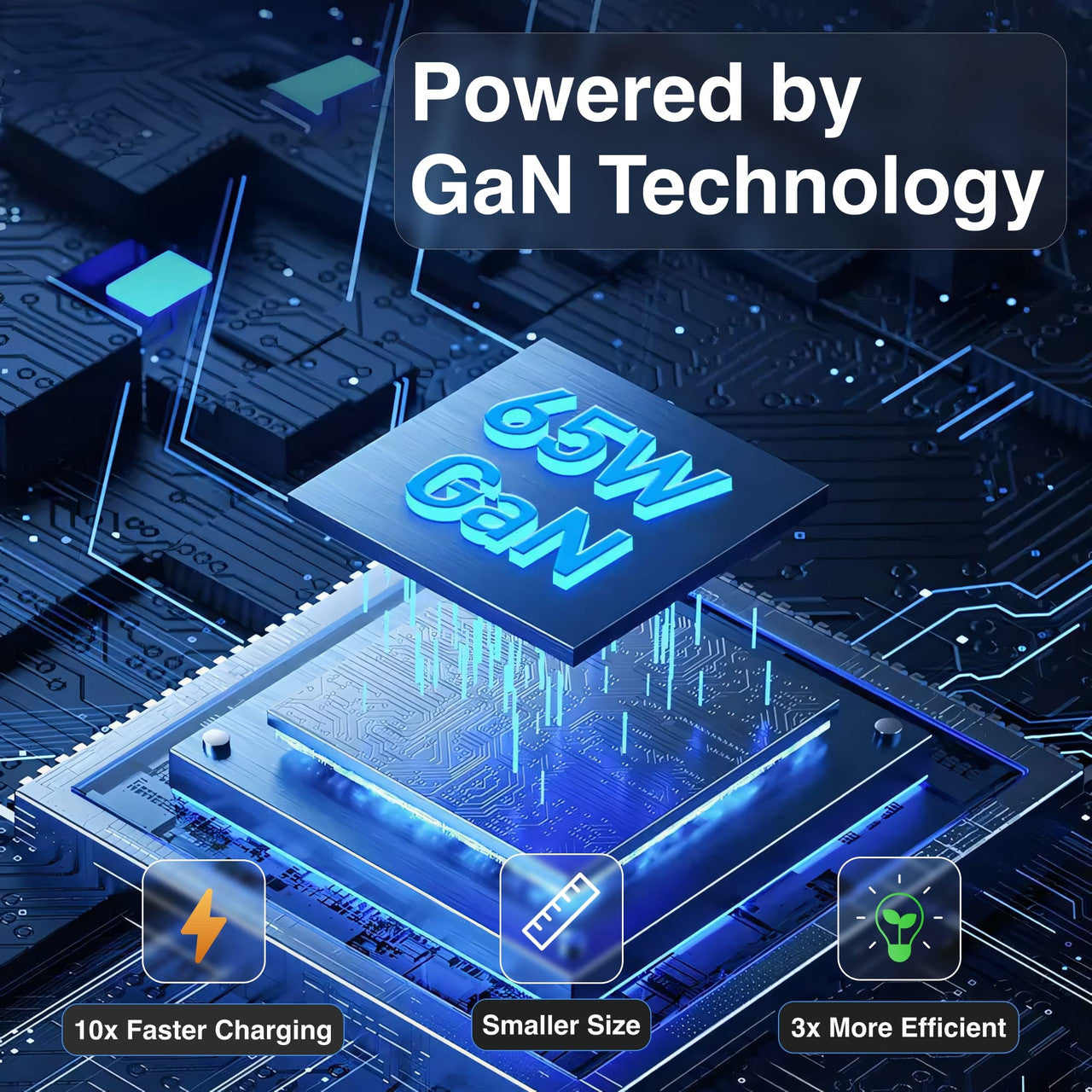 Laser 65W GaN Travel Charger with 4 Adaptors V1031-PW-65U1WH-785