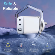 Laser 65W GaN Travel Charger with 4 Adaptors V1031-PW-65U1WH-785