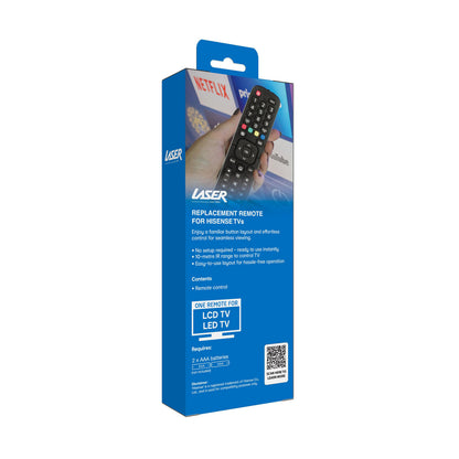 Laser Remote Control for Hisense TV Black V1031-RRE-HS30