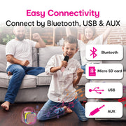 Laser Mini Karaoke Speaker with 2 Wireless Mics - Pink V1031-SP-KA10PK-556