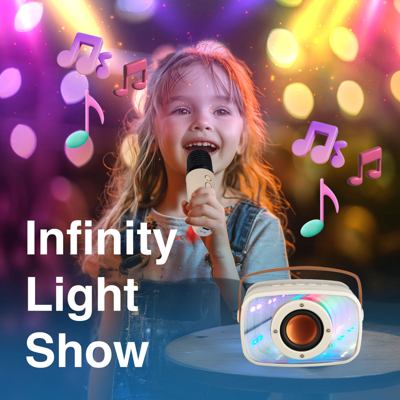 Laser Infinity Karaoke Speaker with Wireless Mic V1031-SP-KAIFL-355