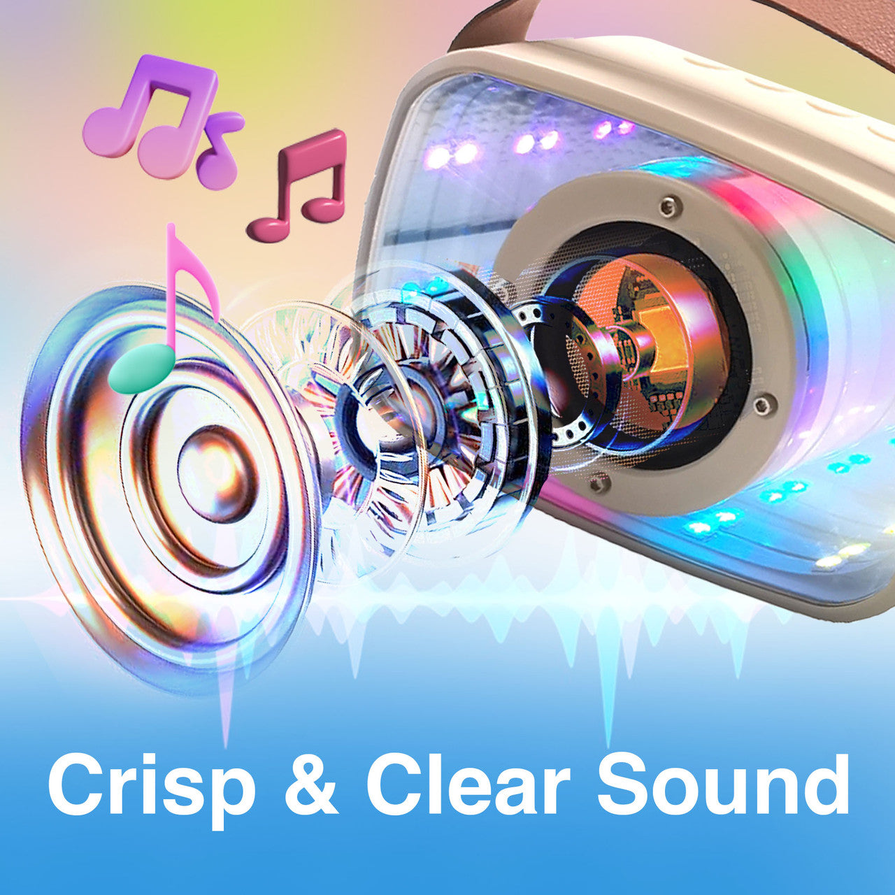 Laser Infinity Karaoke Speaker with Wireless Mic V1031-SP-KAIFL-355