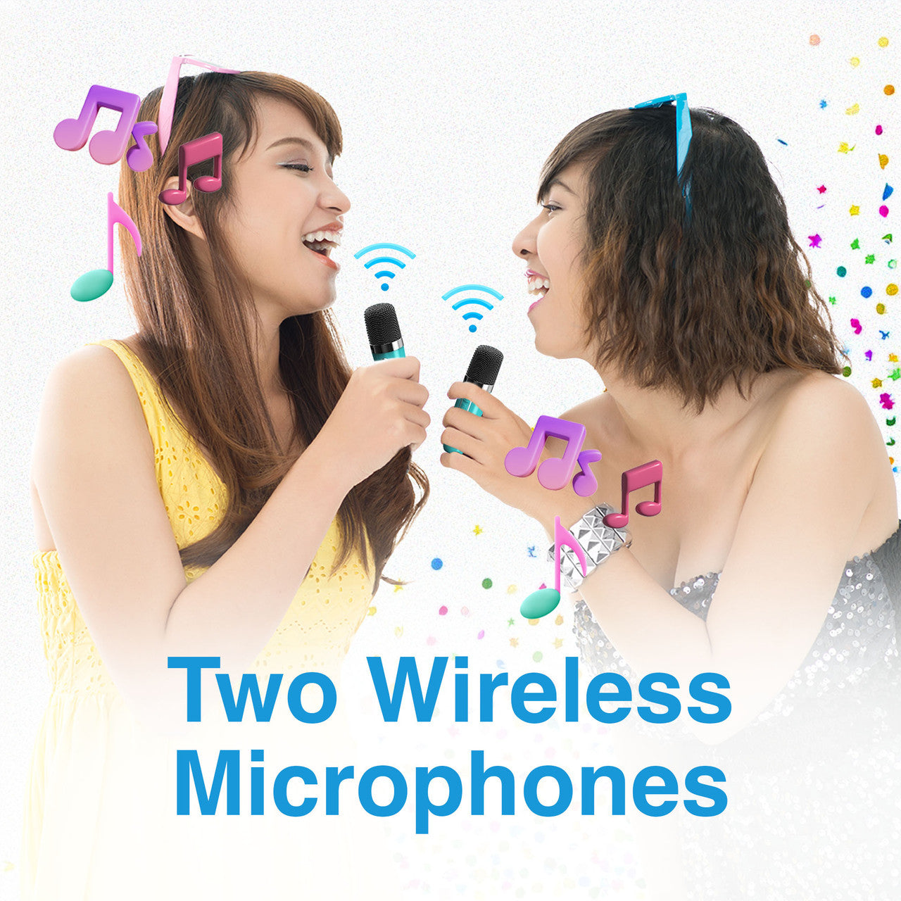 Laser LED Karaoke with 2 Mics Aquatic Awe V1031-SP-KAULPA-393
