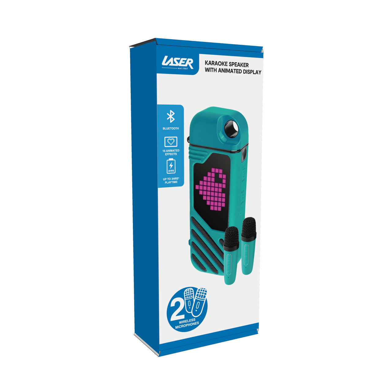 Laser LED Karaoke with 2 Mics Aquatic Awe V1031-SP-KAULPA-393