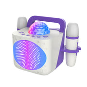 Laser Kids Disco Karaoke with Two Mics White V1031-SP-KKALWH-386