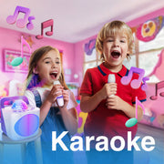 Laser Kids Disco Karaoke with Two Mics White V1031-SP-KKALWH-386