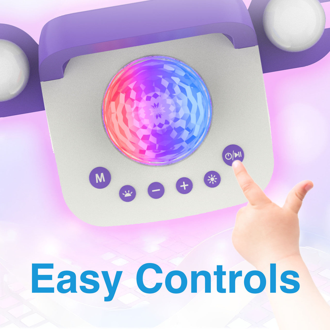 Laser Kids Disco Karaoke with Two Mics White V1031-SP-KKALWH-386