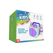 Laser Kids Disco Karaoke with Two Mics White V1031-SP-KKALWH-386
