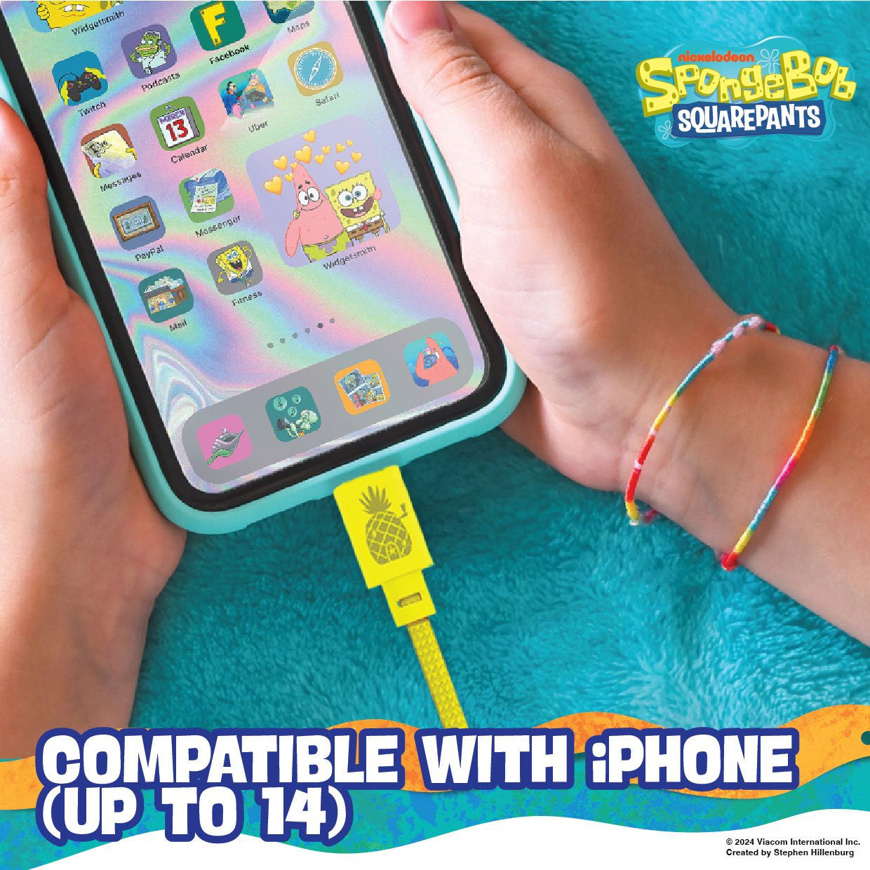 Sponge Bob SquarePants Lightning Cable 1M V1031-SP-LUSBAS-906