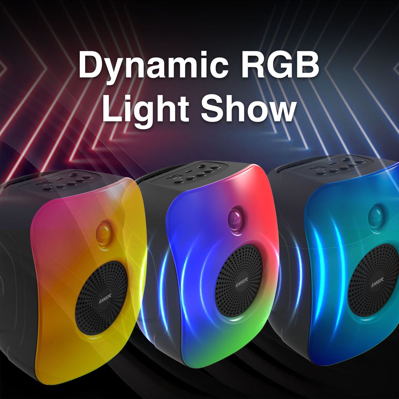 Laser RGB Mini Party Speaker Black V1031-SP-RG19BK-218