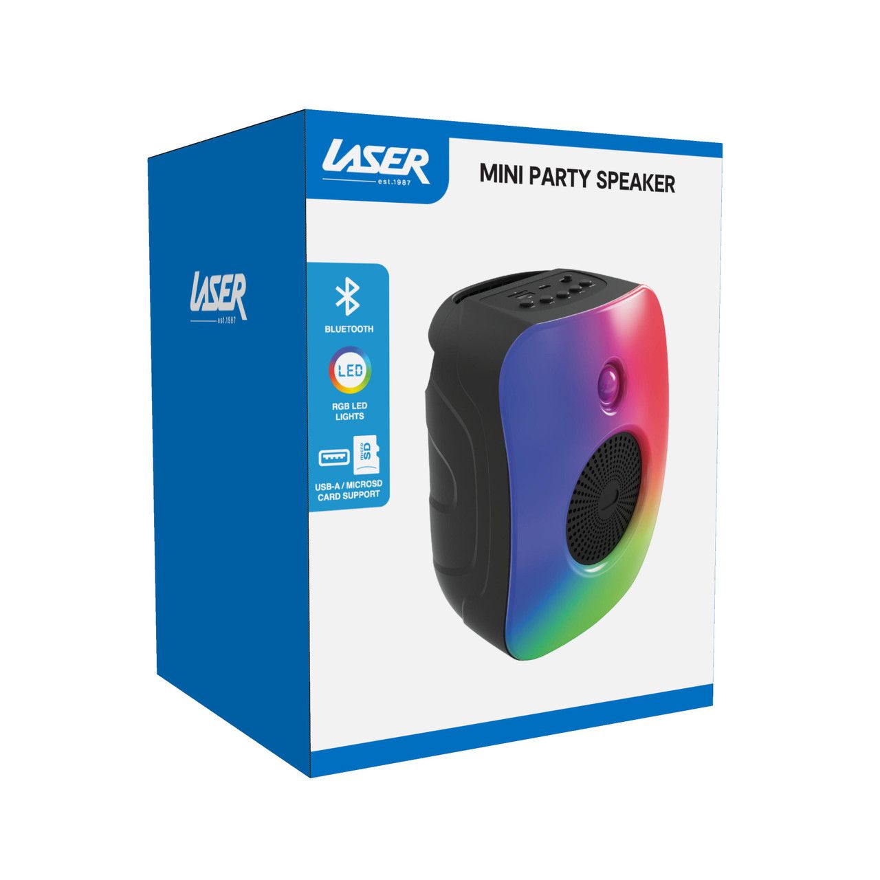 Laser RGB Mini Party Speaker Black V1031-SP-RG19BK-218
