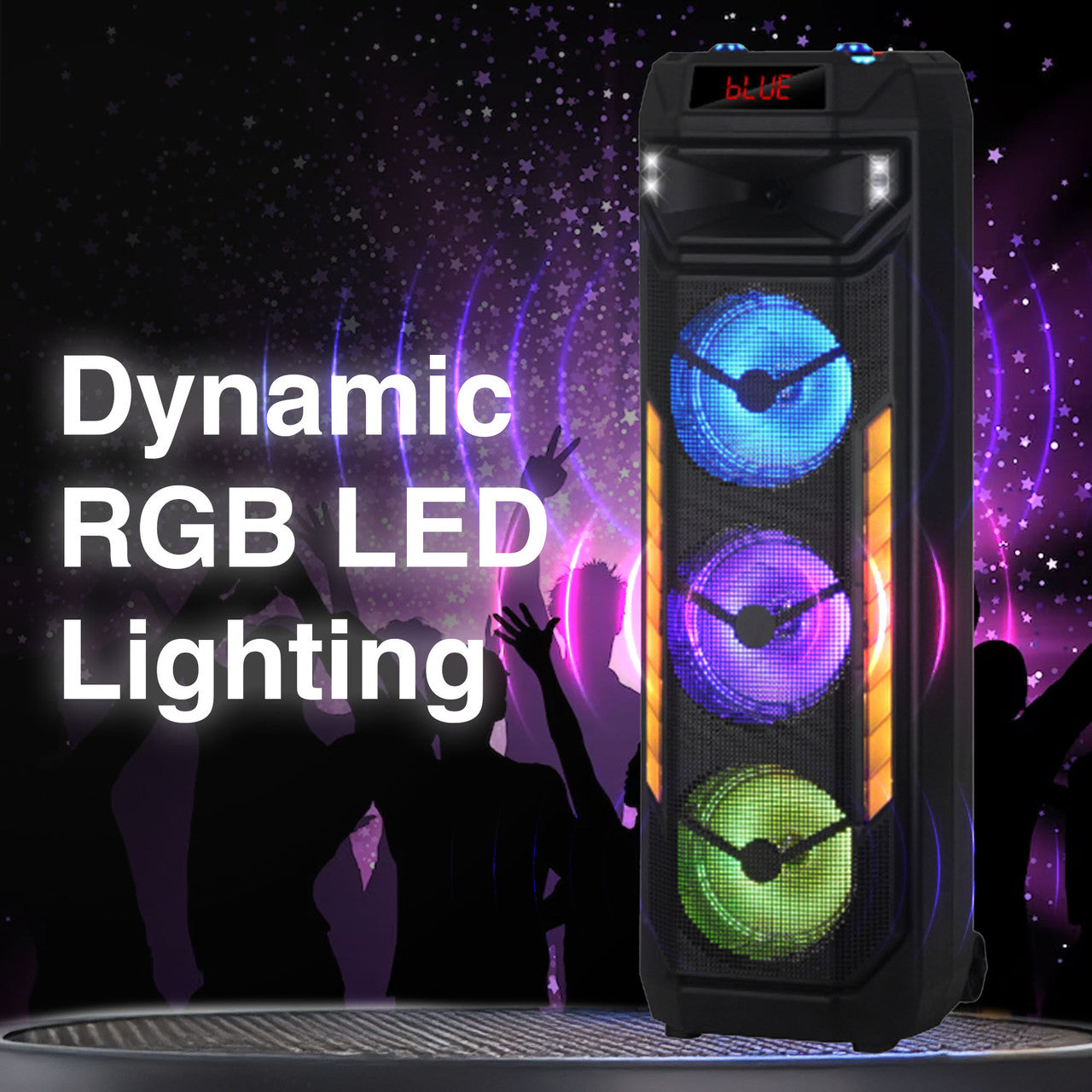 Laser RGB Tower Speaker with 40W Sound V1031-SP-RG81BK-300