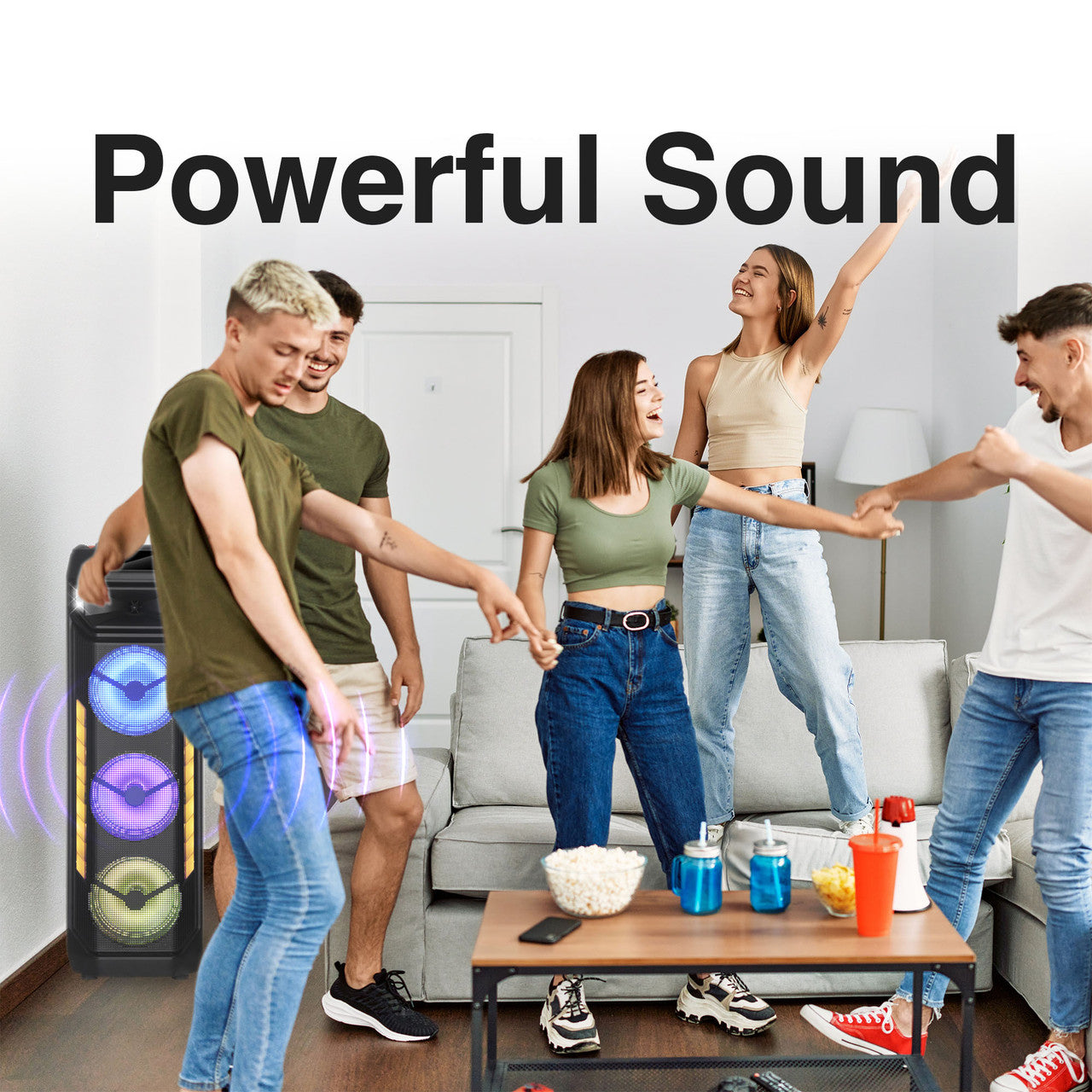 Laser RGB Tower Speaker with 40W Sound V1031-SP-RG81BK-300