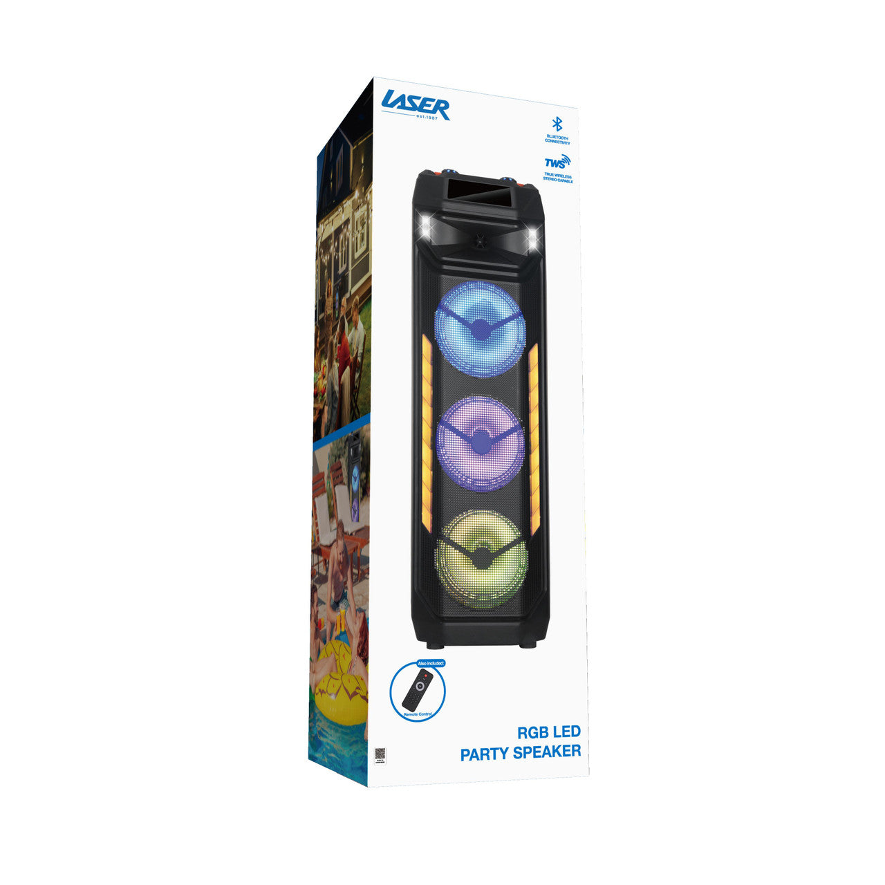 Laser RGB Tower Speaker with 40W Sound V1031-SP-RG81BK-300