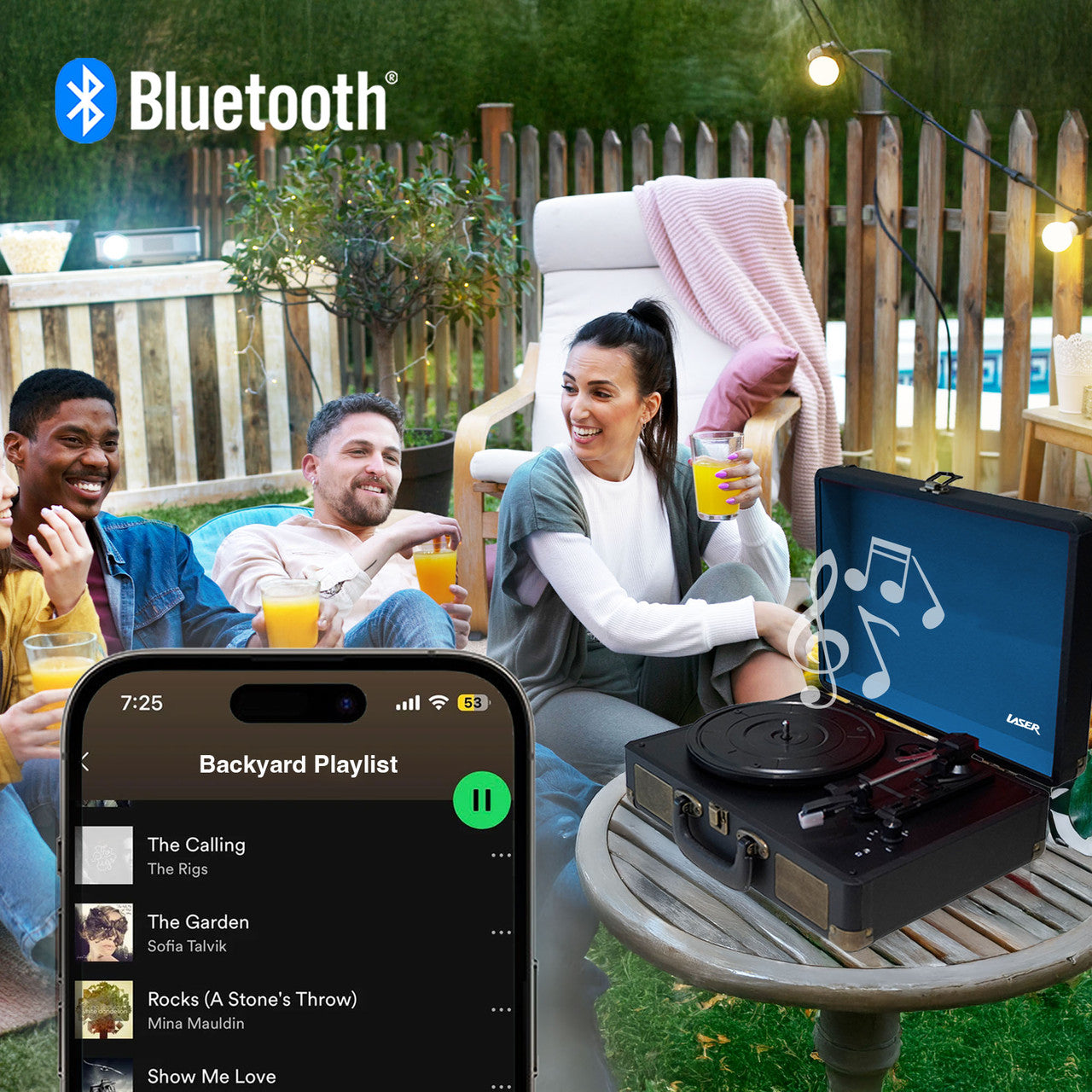 Bluetooth Suitcase Turntable with Speaker V1031-SP-TT25BK-192