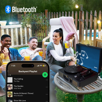 Bluetooth Suitcase Turntable with Speaker V1031-SP-TT25BK-192