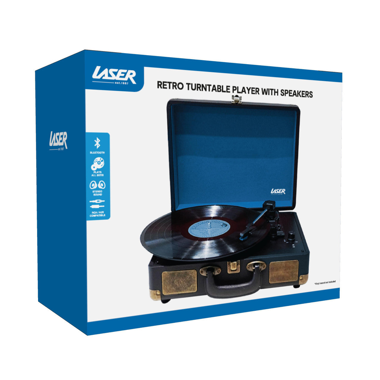 Bluetooth Suitcase Turntable with Speaker V1031-SP-TT25BK-192
