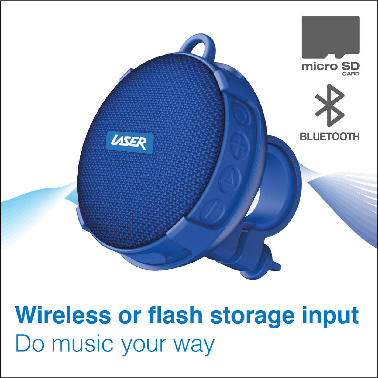 Laser Outdoor Bluetooth Speaker with Mount Blue V1031-SPK-60BL-392