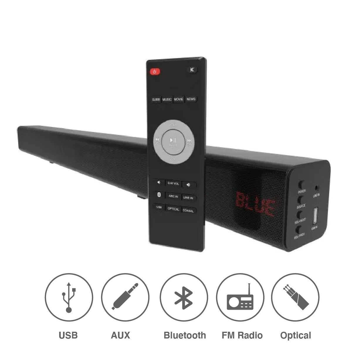 Laser Optical Soundbar with Wireless Sub-woofer V1031-SPK-SB140SUB