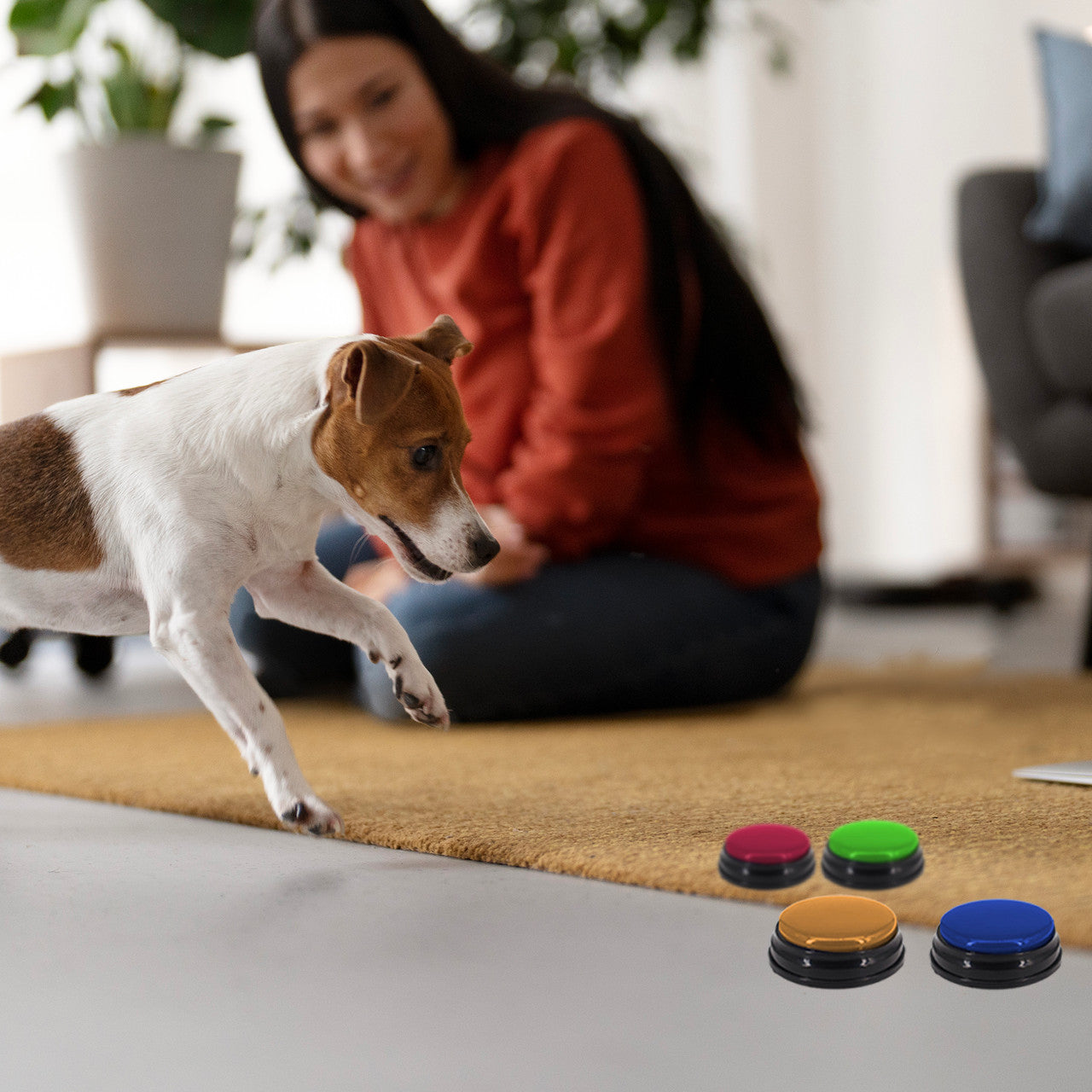 Tech4Pets 4-Pack Talking Buttons for Interactive Pet Communication V1031-T4P-TB4PK-722